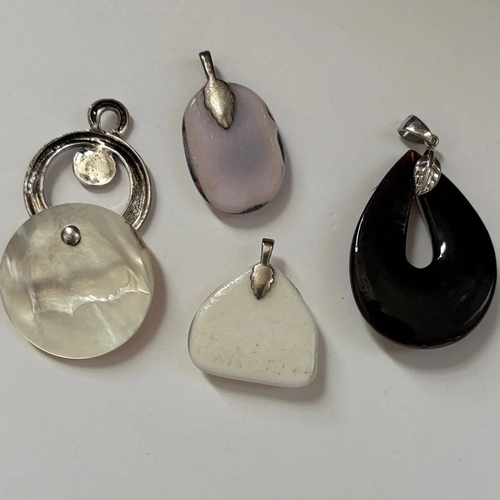 Handmade Glass Pendant Lot - Multicolor Artistic Teardrops & Abstract Shapes - Picture 5 of 9